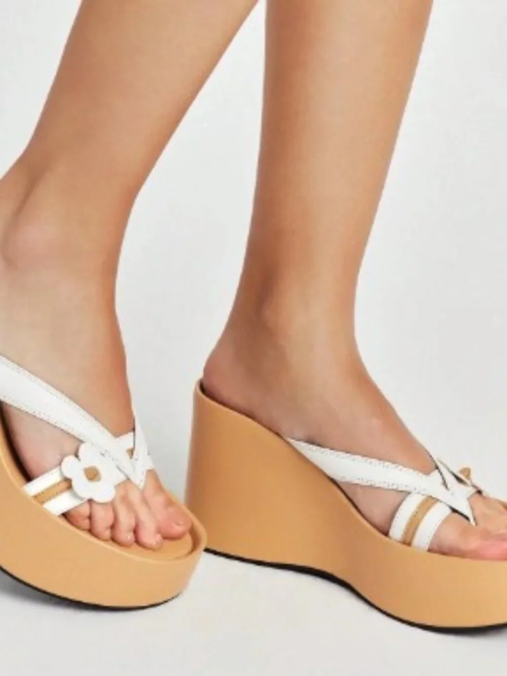 Platform Wedge Sandals, Flower Decoration Sandals Casual Shoes